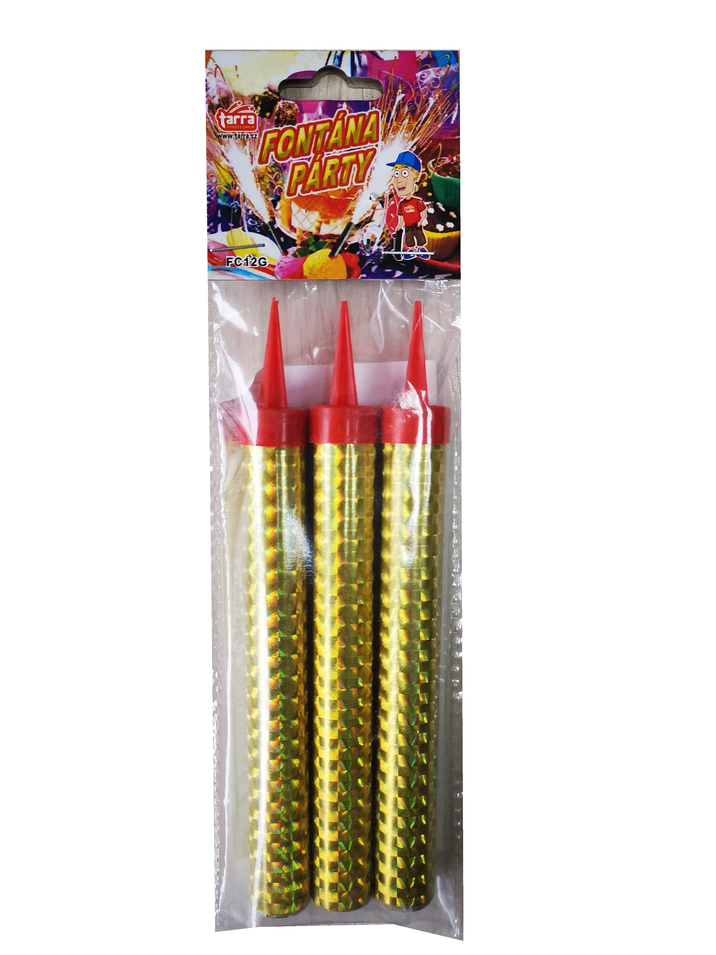 the party fountain golden 12 cm, 3 pcs
