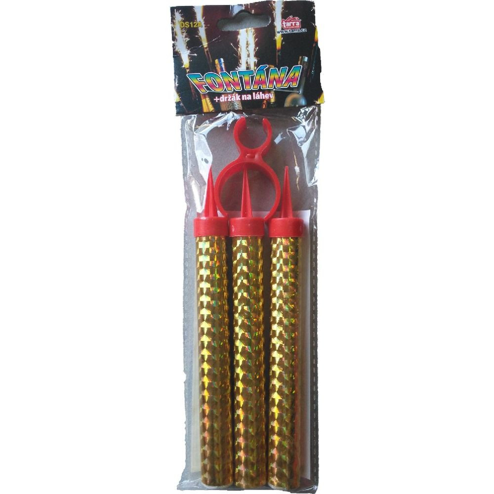 Party fountain gold 12cm with holder