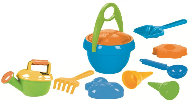 the plastic set on sand