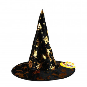 Children witch hat with golden decor