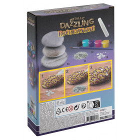 Creative set of painting stones metallic