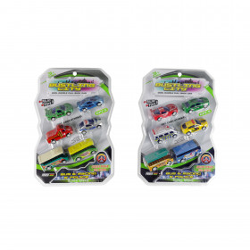 Set of cars and buses 6 pcs -2 types