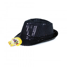 Black disco hat with LED