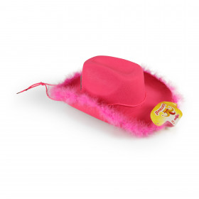 Cowboy pink hat with crown for adults