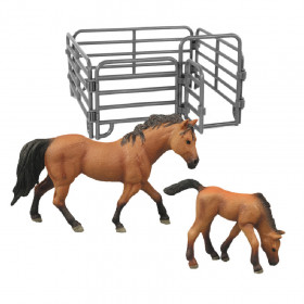 Horse set 2 pcs with fence