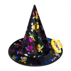 Children witch hat with skulls