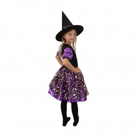Children costume - purple-black witch (S) e-pack