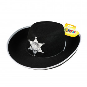 Children black sherrif hat