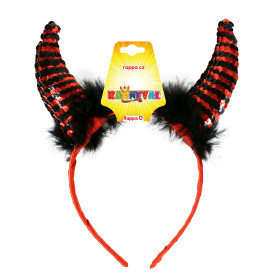 the Devil horns feathers sequins