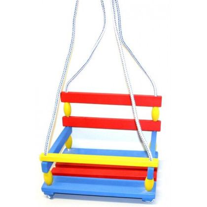 the wooden coloured swing