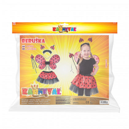 Children costume ladybug tutu skirt with wings