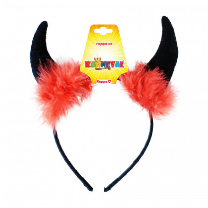 the devil horns with feathers