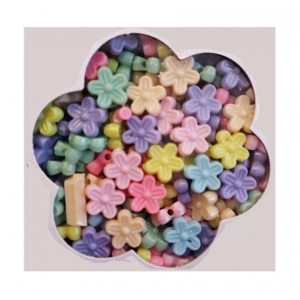 Bead set - flowers + 1 meter cord