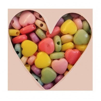 Bead set - hearts + 1 meter cord