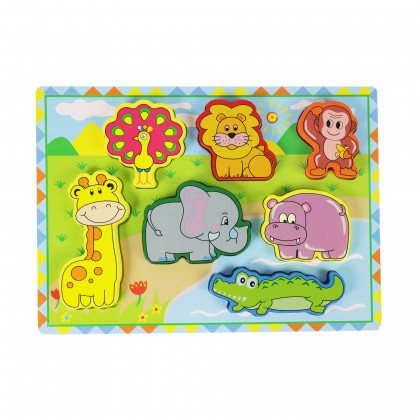 the wooden baby puzzle - safari