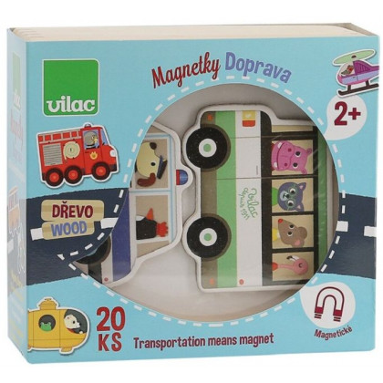 Vilac Wooden magnets transport 20pcs