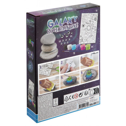 Creative set of painting stones galaxy