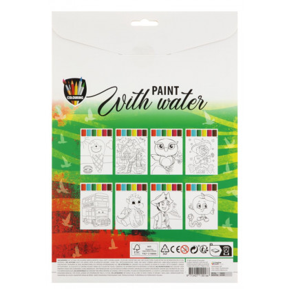 Water-paint coloring books 8 sheets