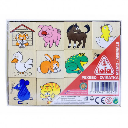 the pexeso pairs memory game, wooden
