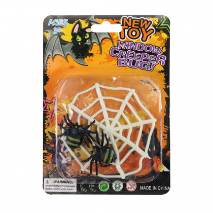 Halloween decoration cobweb with spiders