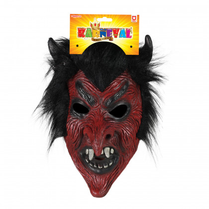 Devil mask with hair for adults