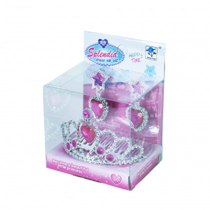 Princess crown with pink earrings