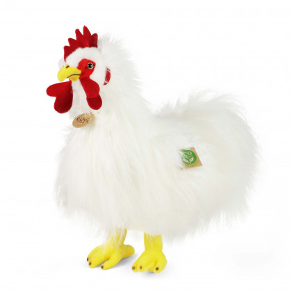 Plush white rooster 33 cm ECO-FRIENDLY