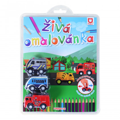 Coloring book with 3 cars 2 types