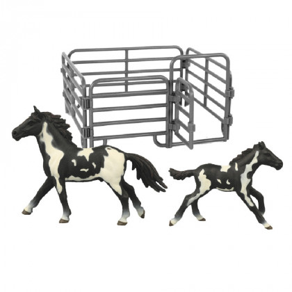 Horse set 2 pcs with fence