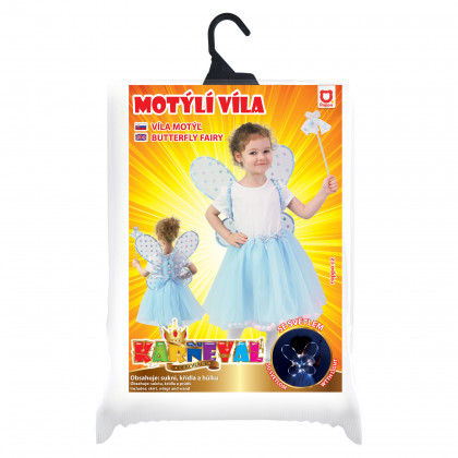 Children costume blue fairy tutu skirt with accs.