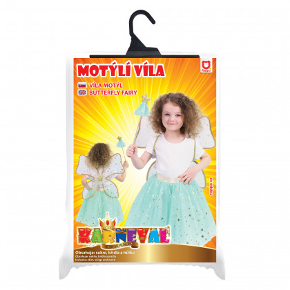 Children costume green fairy tutu skirt with accs.