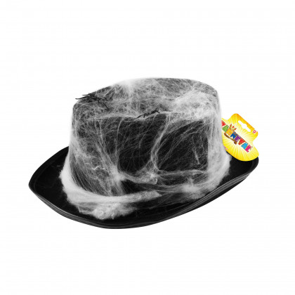 Black hat with cobweb and spiders for adults