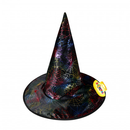 Witch hat with cobweb for adults