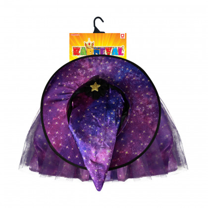 Children costume purple witch tutu skirt with hat