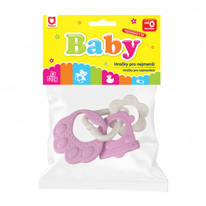 Pink bear paw teether