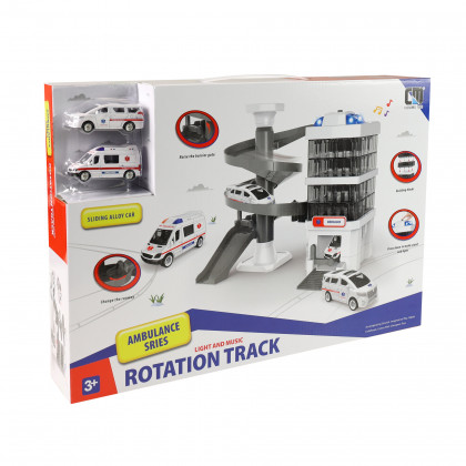 Multi-storey hospital with cars