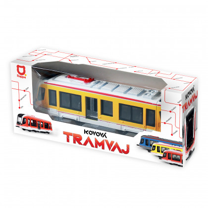 Yellow metal tram  20 cm