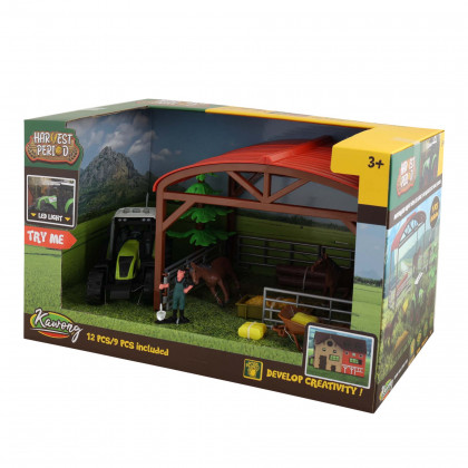 Tractor with horse pen and accessories
