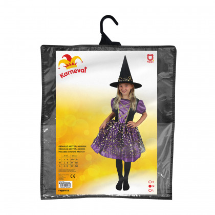 Children costume witch purple-gold (M)