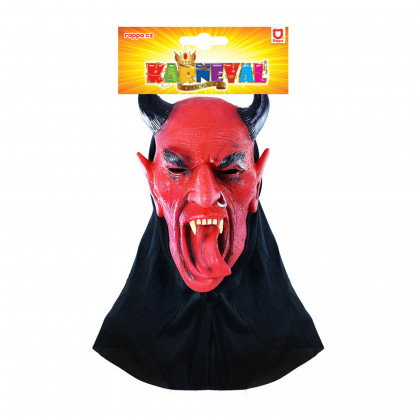 Devil mask with tongue for adults