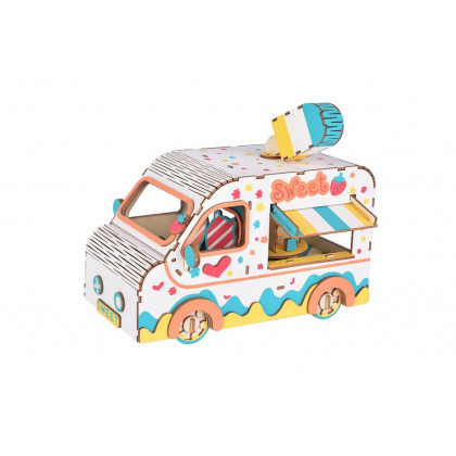 Woodcraft Wooden 3D Ice cream truck