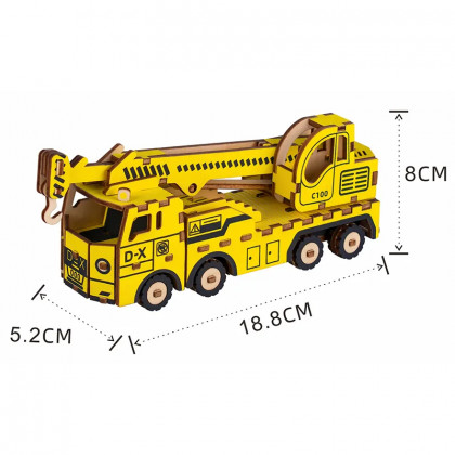 Woodcraft 3D puzzle Crane truck