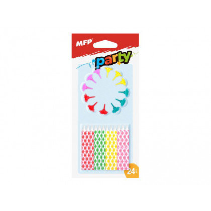 Cake candles MFP colored 24 pcs + 12 pcs