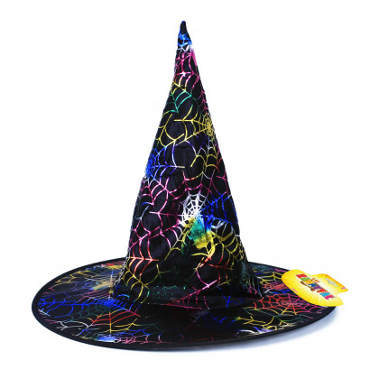 Wizard hat with cobweb for adults