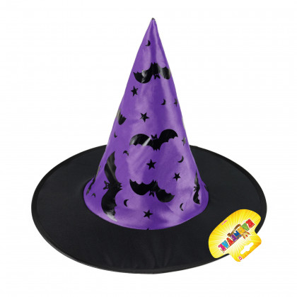 Children witch hat with bats