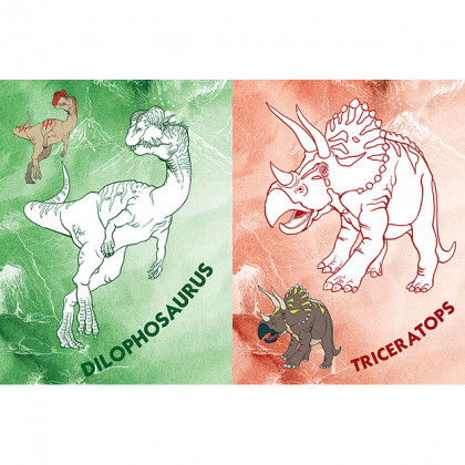 Coloring book with iron-on pictures Dino