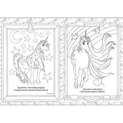 A4 coloring book with stickers Unicorns