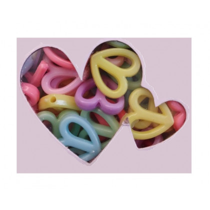 Bead set - hearts connected + 1 m cord