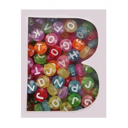 Bead set - letters neon + 1 meter cord